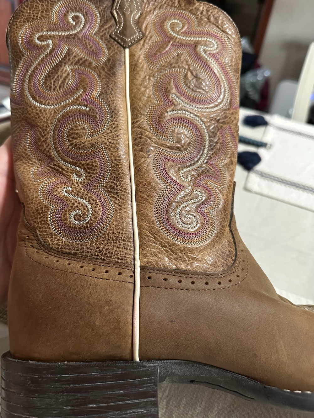 #40 - Ariat QuickDraw Women’s Western Boots-Badland Brown Leather-9.5B- LIKE NEW - Picture 11 of 13